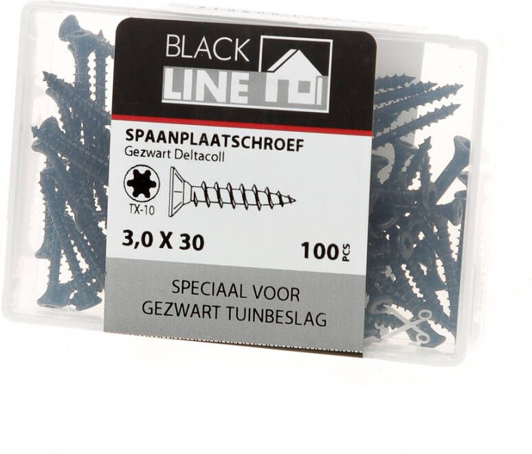 Hoenderdaal Spaanpl.schr.zwart pk tx10 3.0X30(100)