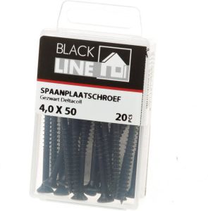 Hoenderdaal Spaanpl.schr.zwart pk tx20 4.0X50 Blister 20