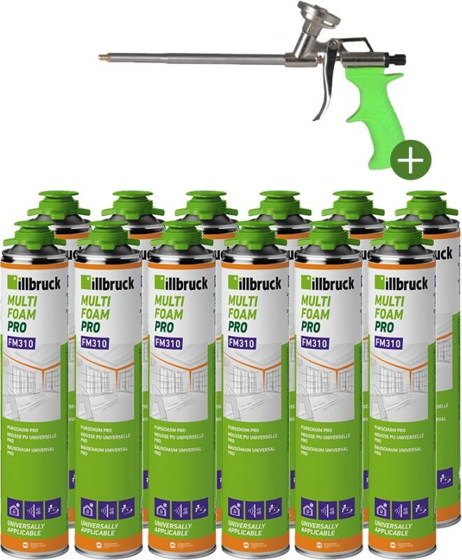 Mtools Illbruck Purschuim FM310 750ml + Illbruck purpistool (Set van 12 bussen) |