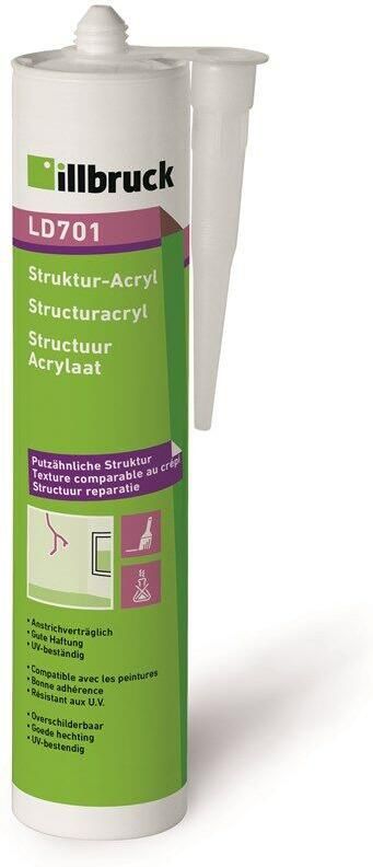 Illbruck LD701 Structuur Acrylaatkit wit 310ml koker LD701333588