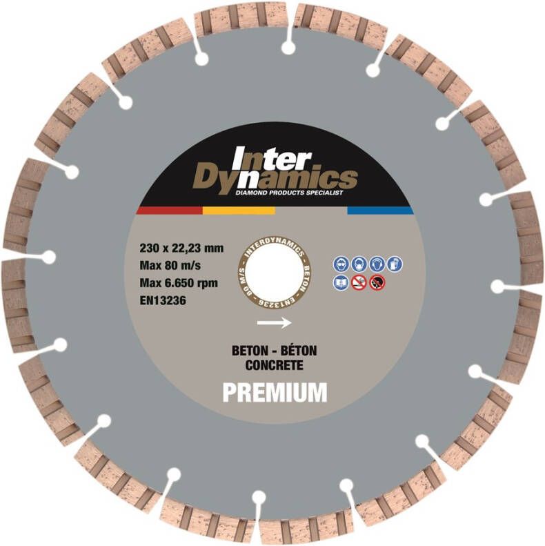 Inter Dynamics Diamantzaag Beton Premium | 230 x 22 23mm 310230