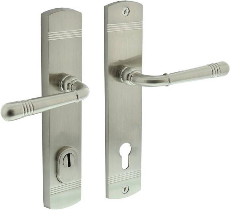 Intersteel Achterdeurbeslag Emily kruk kruk profielcilindergat 92mm met kerntrekbeveiliging nikkel mat