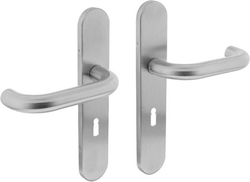 Intersteel Deurkr.Rond schild sl.gat 56 mm rvs geborst.