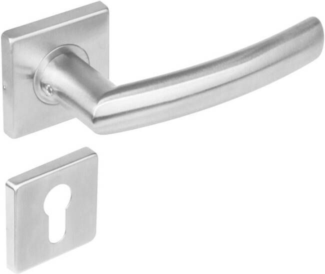 Intersteel Deurkruk 1248 Blok op rozet vierkant met profielcilindergat plaatjes RVS