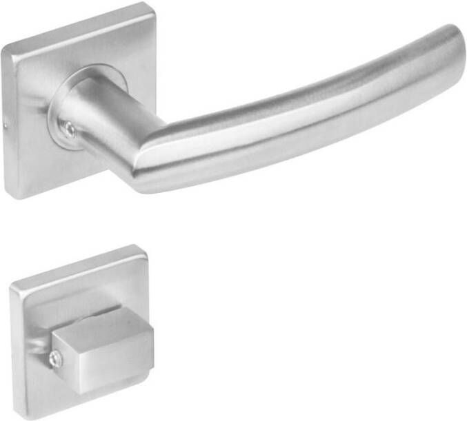 Intersteel Deurkruk 1248 Blok op rozet vierkant met WC8mm RVS