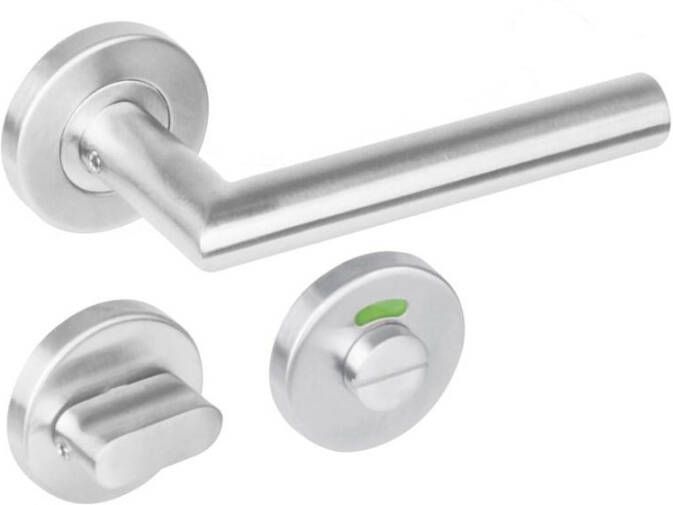 Intersteel Deurkruk 1272 Rond op rond rozet staal met 7mm nok met WC 5mm RVS