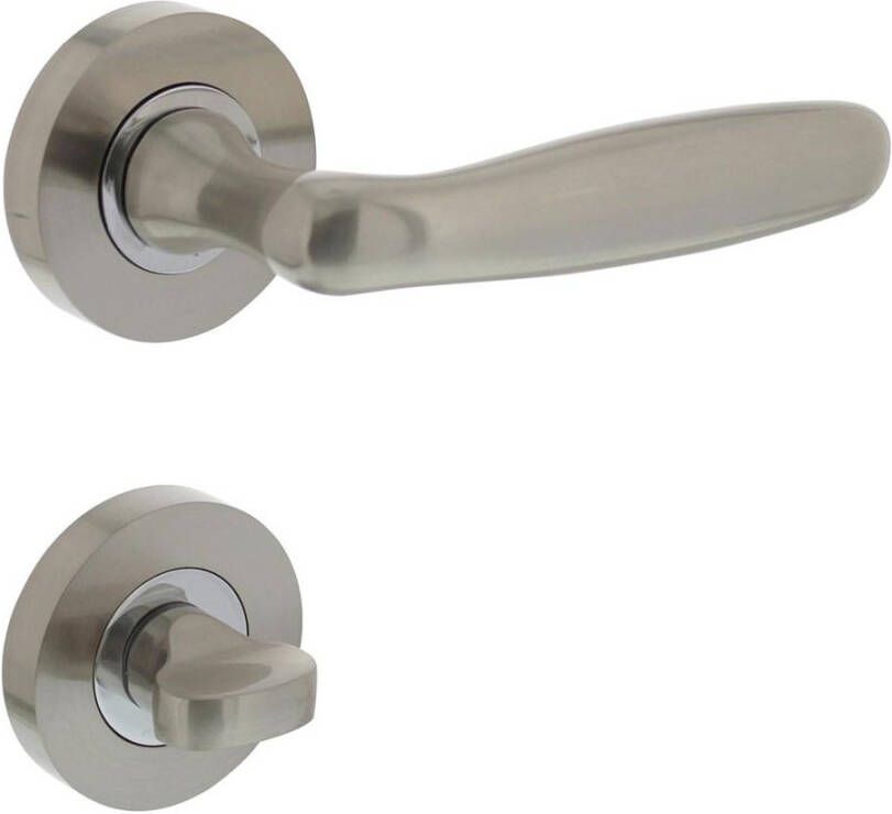 Intersteel Deurkruk 1692 Bjorn op rond rozet 7mm nokken met WC8mm nikkel mat