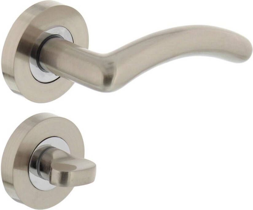 Intersteel Deurkruk 1699 Marieke op rond rozet 7mm nokken met WC8mm nikkel mat