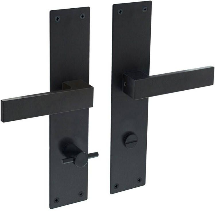 Intersteel Deurkruk Amsterdam met schild 250x55x2mm WC78 8 zwart