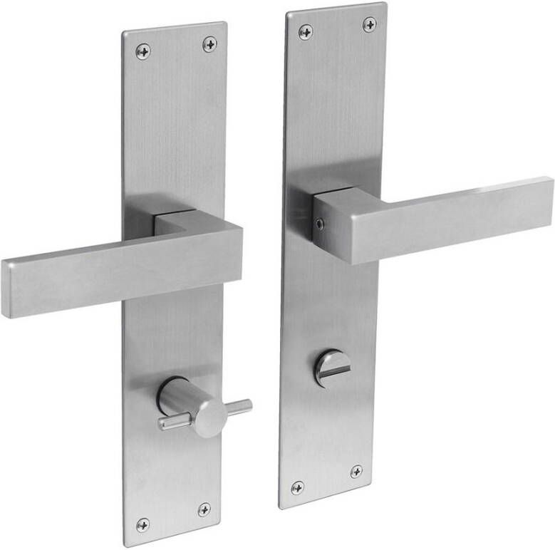 Intersteel Deurkruk Amsterdam met schild 255x50x2mm WC78 8 rvs