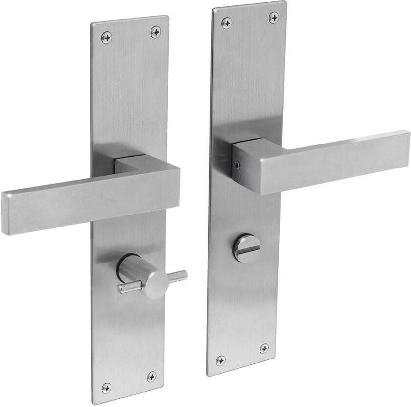 Intersteel Deurkruk Amsterdam met schild 255x55x2mm WC63 8 rvs