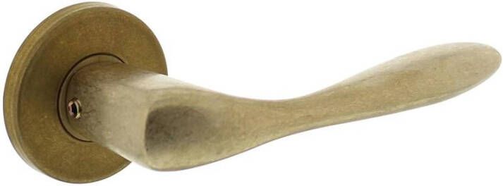 Intersteel Deurkruk Banaan met rozet ø49x7mm verdekt messing getrommeld