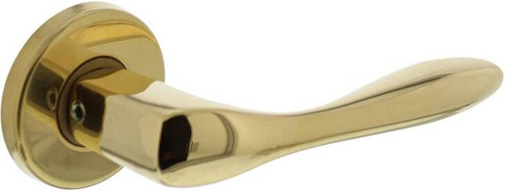 Intersteel Deurkruk Banaan met rozet ø49x7mm verdekt messing ongelakt