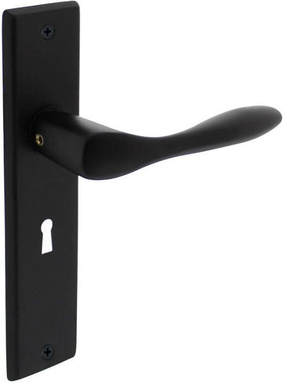 Intersteel Deurkruk Banaan met schild 181x41x7mm sleutelgat 56mm mat zwart