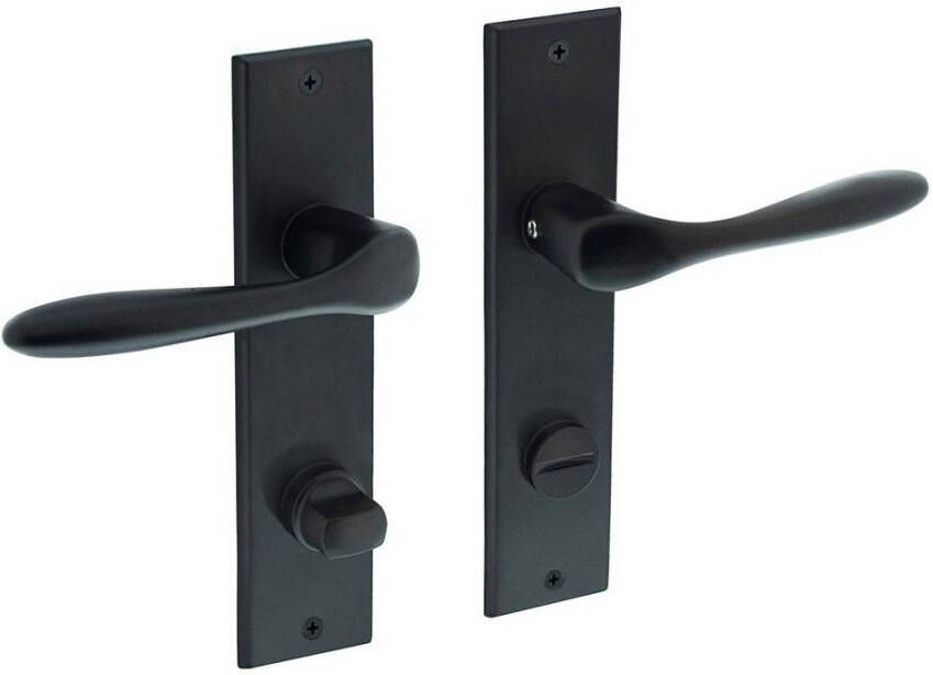 Intersteel Deurkruk Banaan met schild 181x41x7mm WC78 8mm mat zwart