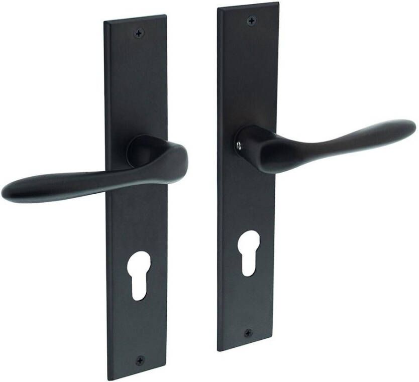 Intersteel Deurkruk Banaan met schild 236x44x5mm PC 72mm zwart