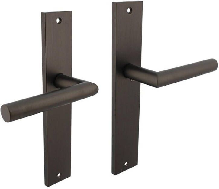 Intersteel Deurkruk Bastian op langschild 245x45mm blind antraciet-grijs