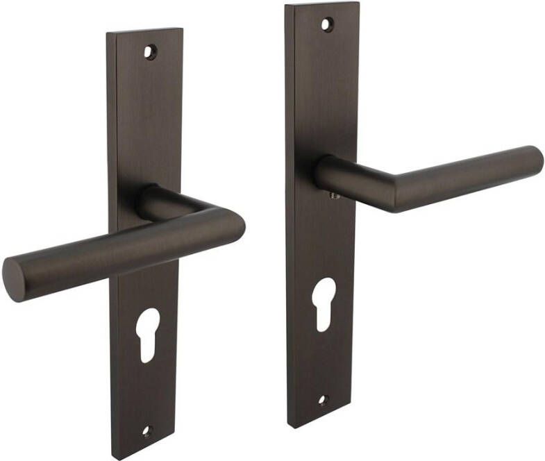 Intersteel Deurkruk Bastian op langschild 245x45mm profielcilindergat 72mm antraciet-grijs