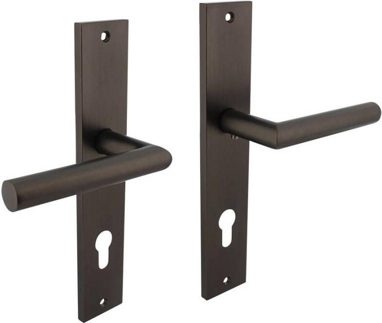 Intersteel Deurkruk Bastian op langschild 245x45mm profielcilindergat 78mm antraciet-grijs
