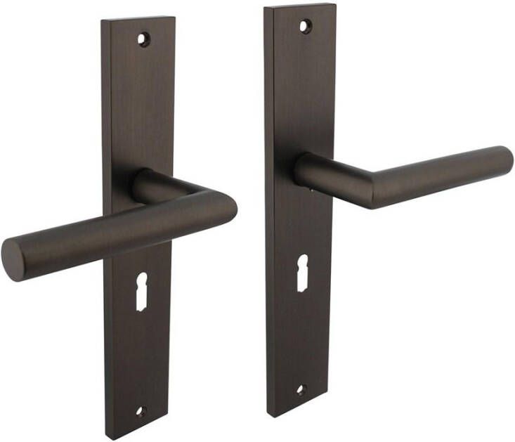 Intersteel Deurkruk Bastian op langschild 245x45mm sleutelgat 56mm antraciet-grijs