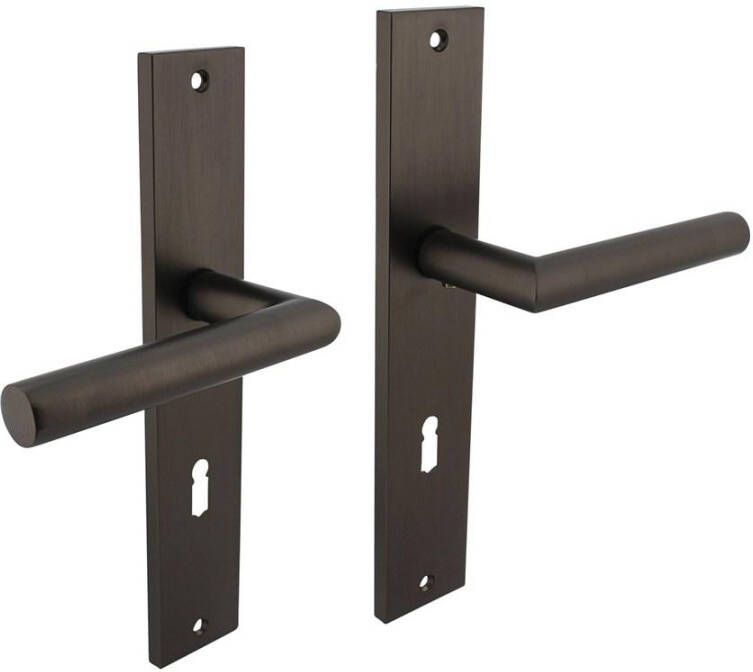 Intersteel Deurkruk Bastian op langschild 245x45mm sleutelgat 72mm antraciet-grijs
