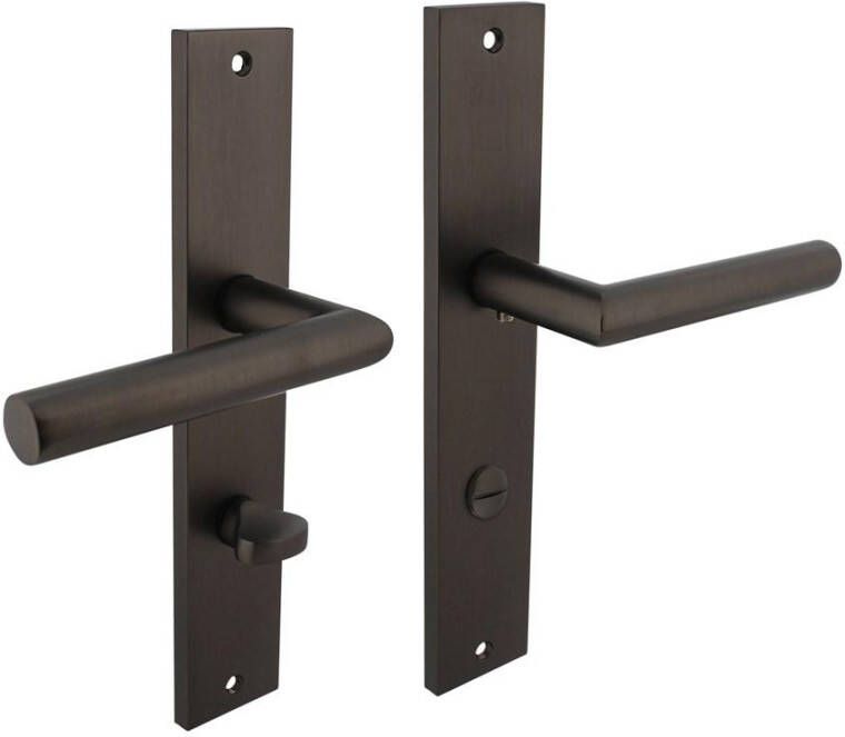 Intersteel Deurkruk Bastian op langschild 245x45mm WC78 7mm antraciet-grijs
