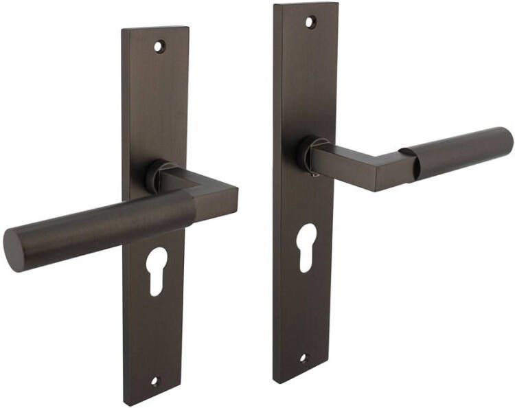 Intersteel Deurkruk Baustil op langschild 245x45mm profielcilindergat 55mm antraciet-grijs
