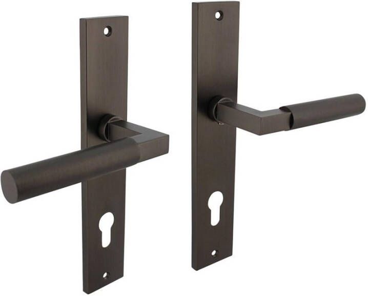 Intersteel Deurkruk Baustil op langschild 245x45mm profielcilindergat 78mm antraciet-grijs