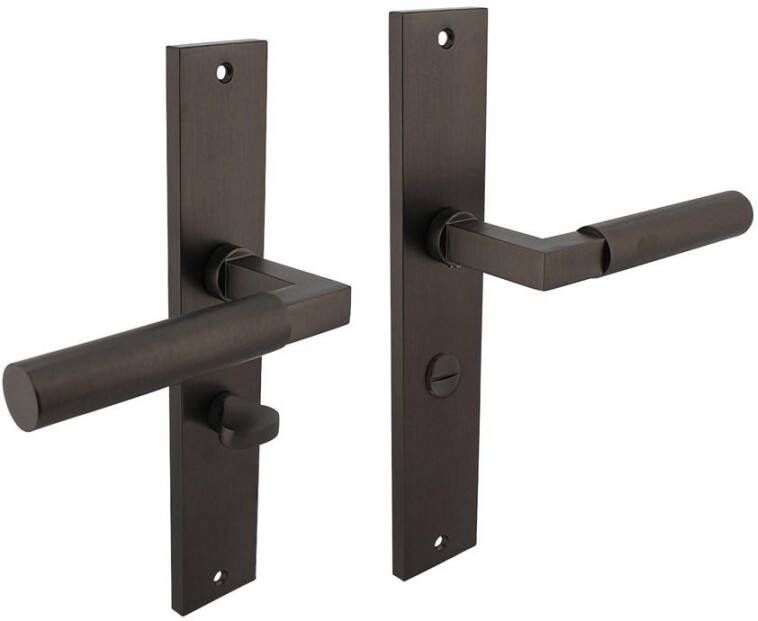 Intersteel Deurkruk Baustil op langschild 245x45mm WC63 8mm antraciet-grijs