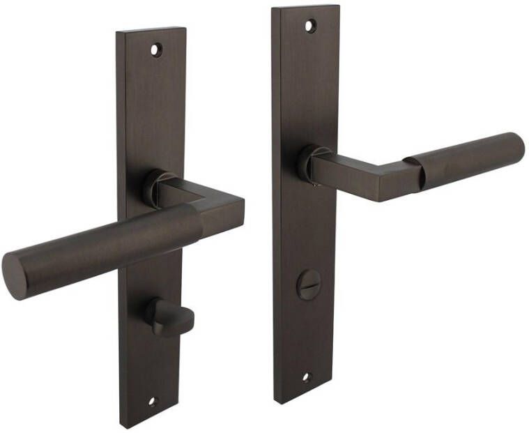 Intersteel Deurkruk Baustil op langschild 245x45mm WC78 7mm antraciet-grijs