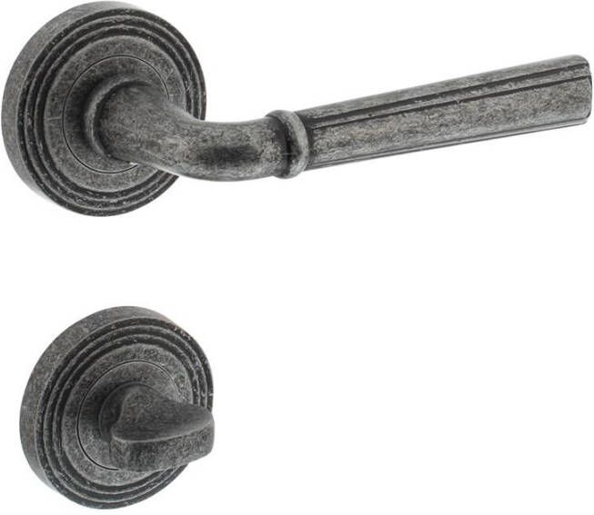 Intersteel Deurkruk Bellevue op rozet met WC oud grijs