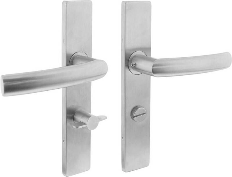 Intersteel Deurkruk Blok op schild verdekt rechthoekig 219x40mm met nokken wc 63 8mm rvs EN1906 4