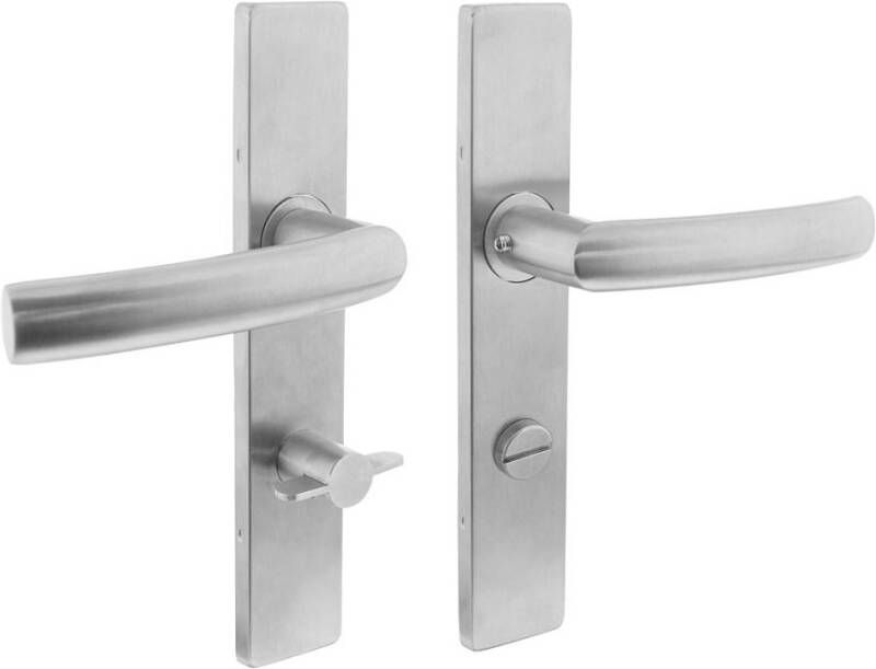 Intersteel Deurkruk Blok op schild verdekt rechthoekig 219x40mm met nokken wc 72 8mm rvs EN1906 4