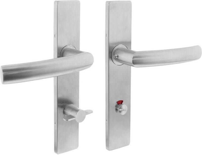 Intersteel Deurkruk Blok op schild verdekt rechthoekig 219x40mm met nokken wc 78 8mm rvs EN1906 4