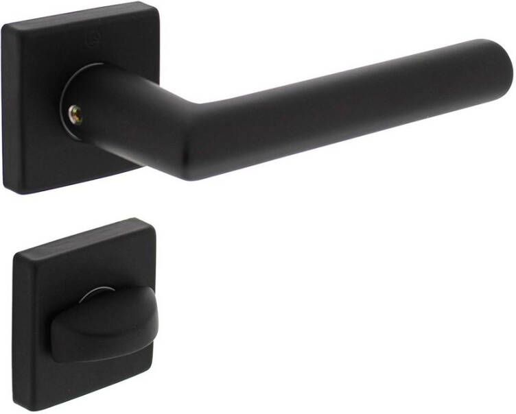 Intersteel Deurkruk Broome op rozet 50x50x10 mm + 7mm nokken met WC-sluiting 8mm zwart