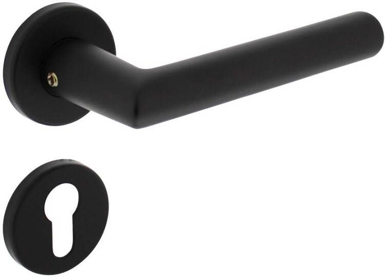 Intersteel Deurkruk Broome op rozet ø50x7 mm + 7mm nokken met profielcilinderplaatjes zwart
