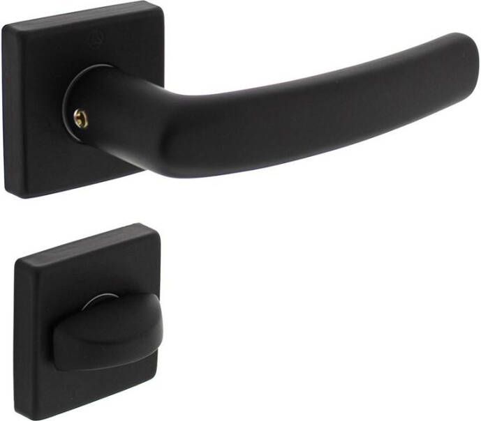 Intersteel Deurkruk Denham op rozet 50x50x10 mm + 7mm nokken met WC-sluiting 8mm zwart
