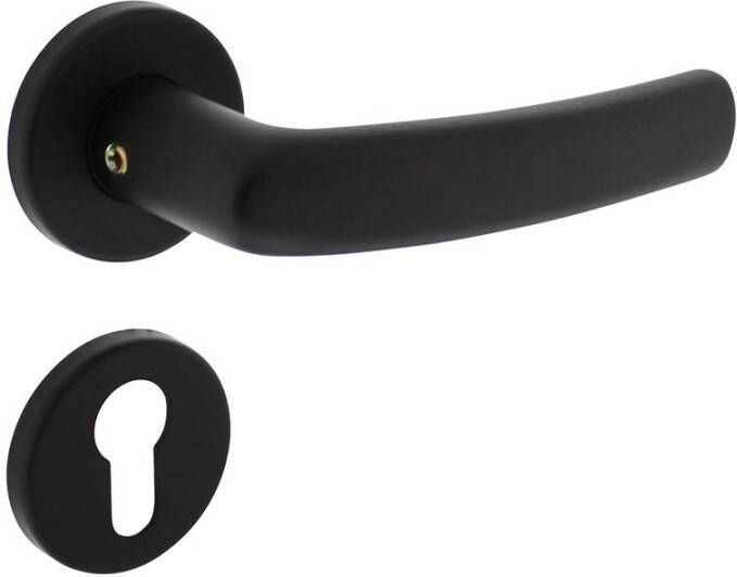Intersteel Deurkruk Denham op rozet ø50x7 mm + 7mm nokken met profielcilinderplaatjes zwart
