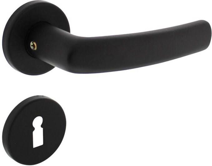 Intersteel Deurkruk Denham op rozet ø50x7 mm + 7mm nokken met sleutelplaatjes zwart