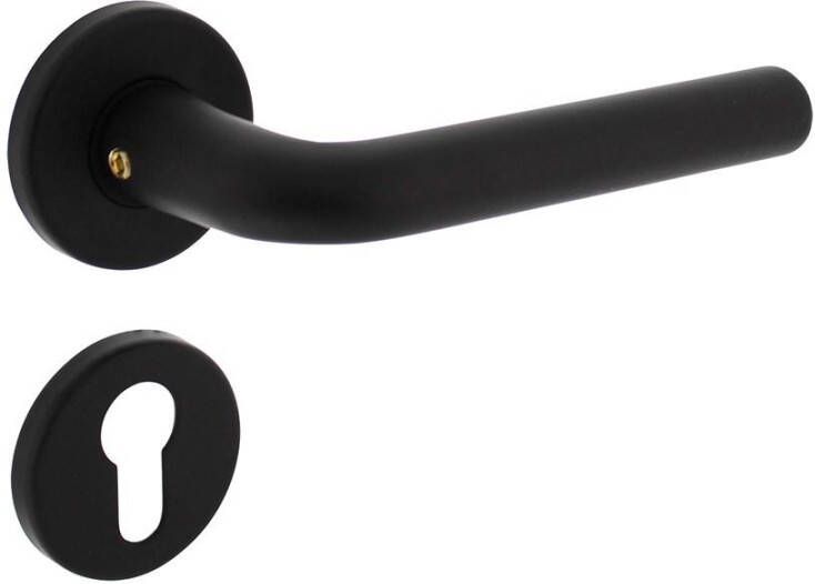 Intersteel Deurkruk Derby op rozet ø50x7 mm + 7mm nokken met profielcilinderplaatjes zwart