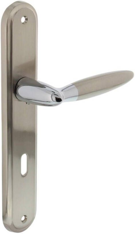 Intersteel Deurkruk Elen op langschild sleutelgat 72mm chroom nikkel mat