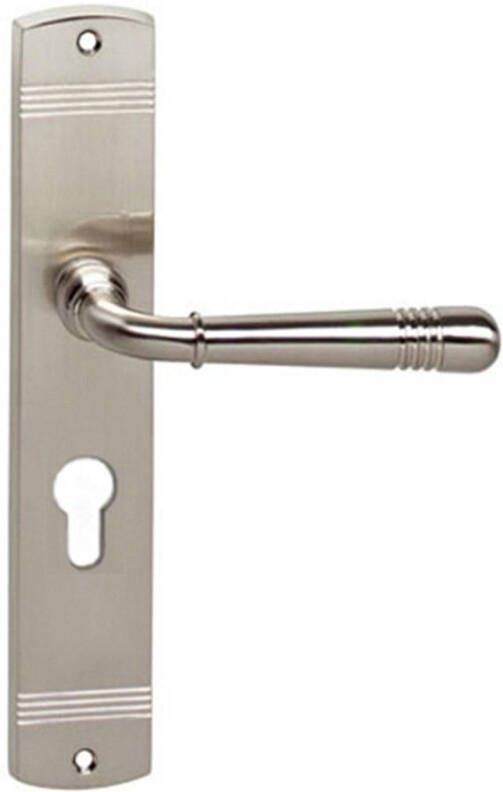 Intersteel Deurkruk Emily op langschild met profielcilindergat 55mm nikkel mat