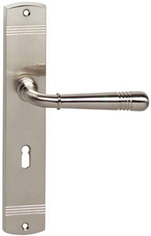Intersteel Deurkruk Emily op langschild met sleutelgat 56mm nikkel mat