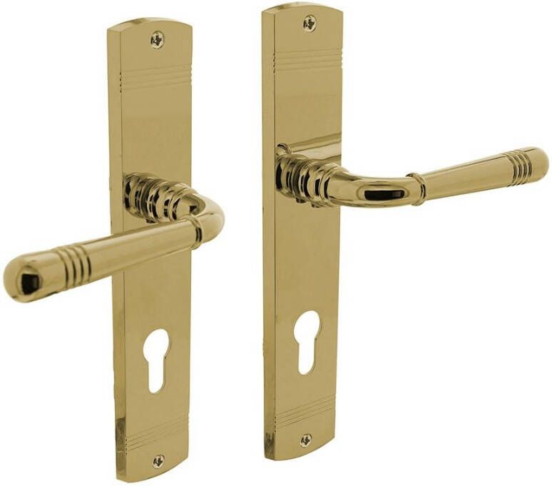 Intersteel Deurkruk Emily op langschild profielcilinder 72mm PVD messing