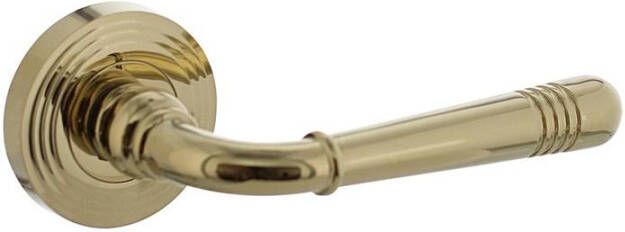 Intersteel Deurkruk Emily op rozet met rillen ø54x9mm met nokken PVD messingkleur