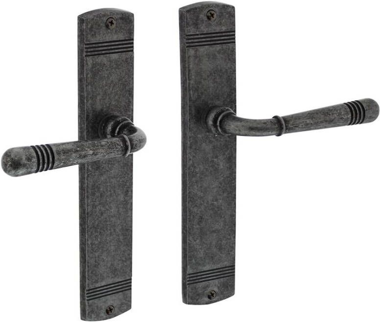 Intersteel Deurkruk Emily op schild blind oud grijs