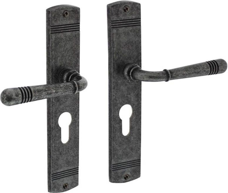 Intersteel Deurkruk Emily op schild PC72 oud grijs