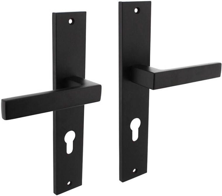 Intersteel Deurkruk Hera op langschild 245x45mm profielcilindergat 72mm mat zwart