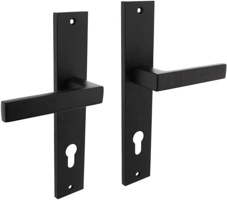 Intersteel Deurkruk Hera op langschild 245x45mm profielcilindergat 78mm mat zwart