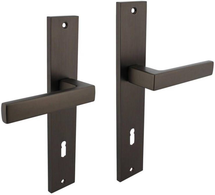 Intersteel Deurkruk Hera op langschild 245x45mm sleutelgat 78mm antraciet-grijs